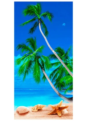 Rovitex - Toalha de Praia Estampada Toque Aveludado Azul - ROVITEX