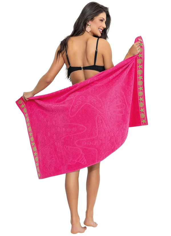 Lar e Lazer - Toalha de Praia Pink 1 Peça 2