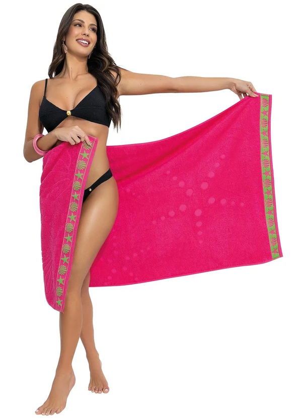 Lar e Lazer - Toalha de Praia Pink 1 Peça 3