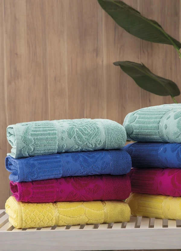 Lar e Lazer - Toalha de Rosto Amarela 1 Peça 3