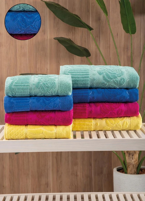 Lar e Lazer - Toalha de Rosto Azul Escuro 1 Peça