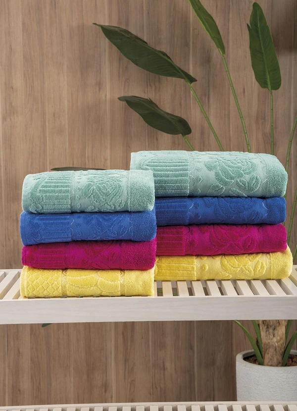 Lar e Lazer - Toalha de Rosto Azul Escuro 1 Peça 3