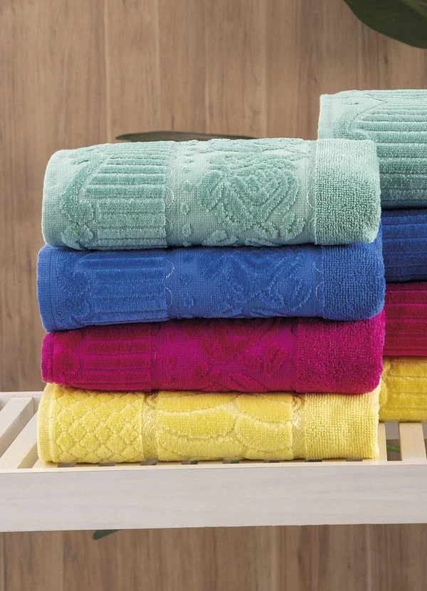 Lar e Lazer - Toalha de Rosto Rosa 1 Peça 2