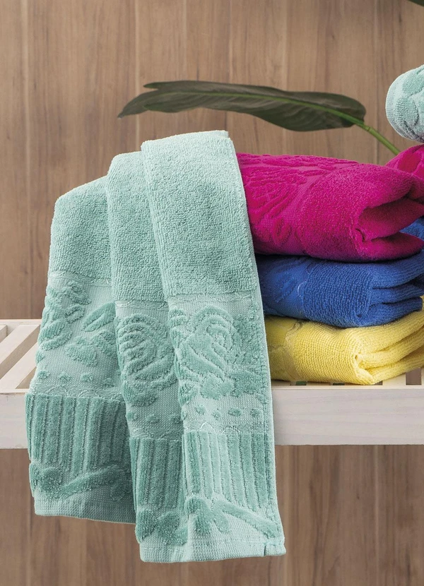 Lar e Lazer - Toalha de Rosto Verde 1 Peça