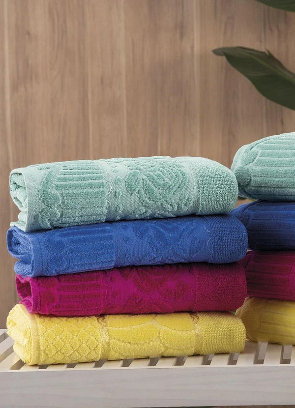 Lar e Lazer - Toalha de Rosto Verde 1 Peça 3