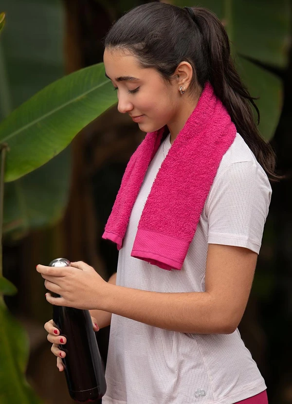 Rovi Home - Toalha de Academia de Algodão a Rosa