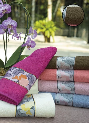 Lar e Lazer - Toalha de Rosto Melissa Marrom 1 Peça - LAR E LAZER