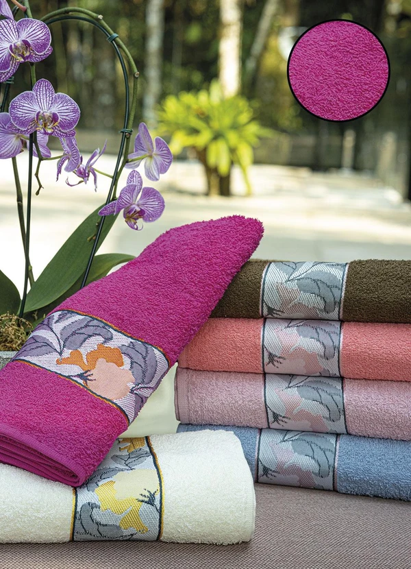 Lar e Lazer - Toalha de Rosto Melissa Pink 1 Peça