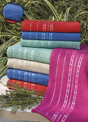 Lar e Lazer - Toalha de Rosto Requinte Azul 1 Peça - LAR E LAZER