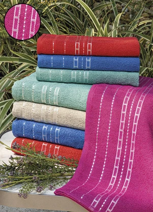 Lar e Lazer - Toalha de Rosto Requinte Pink 1 Peça - LAR E LAZER