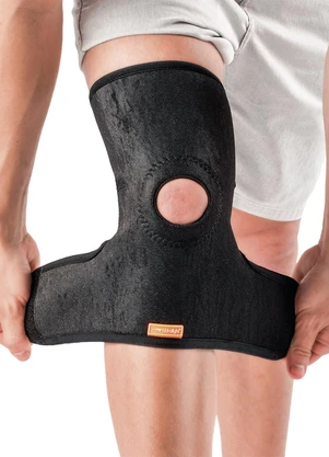 Lar e Lazer - Joelheira com Reforço Patelar Ajustavel Preto - LAR E LAZER