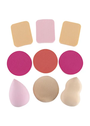 Lar e Lazer - Kit Esponjas de Maquiagem 9 Unidades Sortidas - LAR E LAZER