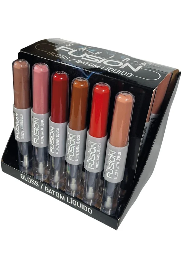 Safira - Batom Liquido Coral e Gloss Incolor 2