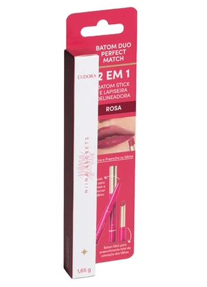 Niina Secrets - Batom Duo Perfect Match Rosa - 1,65g - NIINA SECRETS