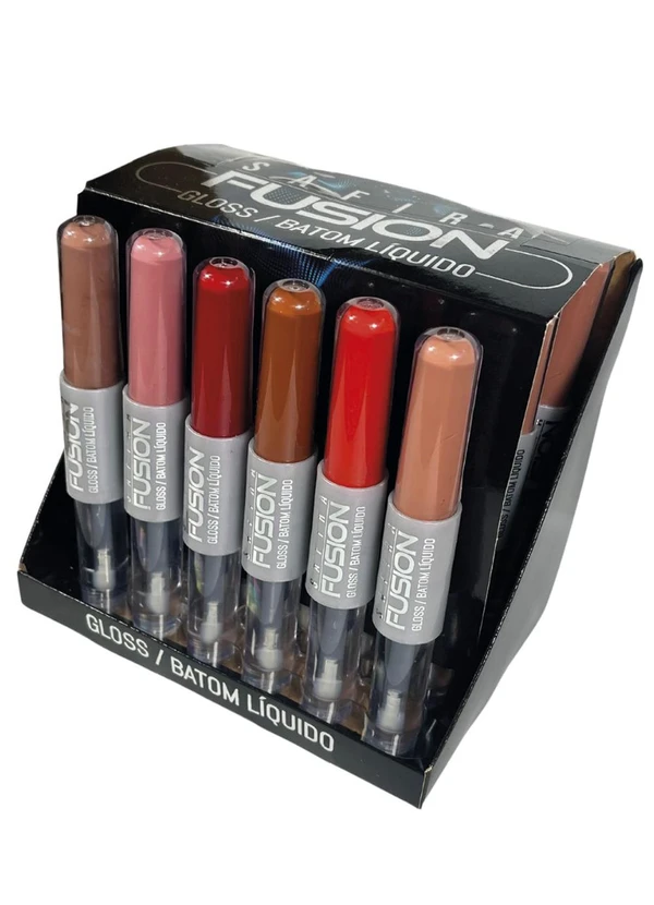 Safira - Batom Liquido Marrom e Gloss Incolor 2