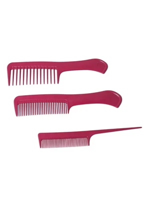 Lar e Lazer - Kit Pentes Rosa 3 Peças - LAR E LAZER