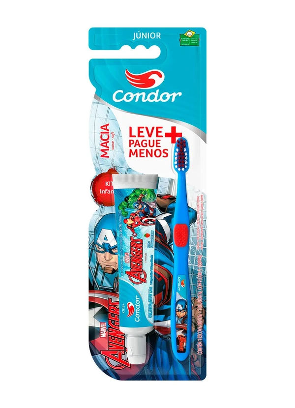 Condor - Kit Escova de Dente + Pasta de Dente Avengers 2