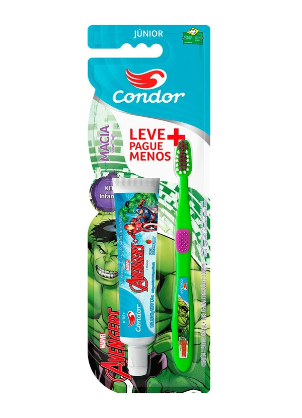 Condor - Kit Escova de Dente + Pasta de Dente Avengers 3