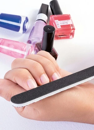 Lar e Lazer - Lixa de Unhas Preta e Glitter 17 cm - LAR E LAZER