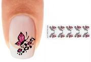 Adesivo para Unhas Borboletas Rosa 10 Peas