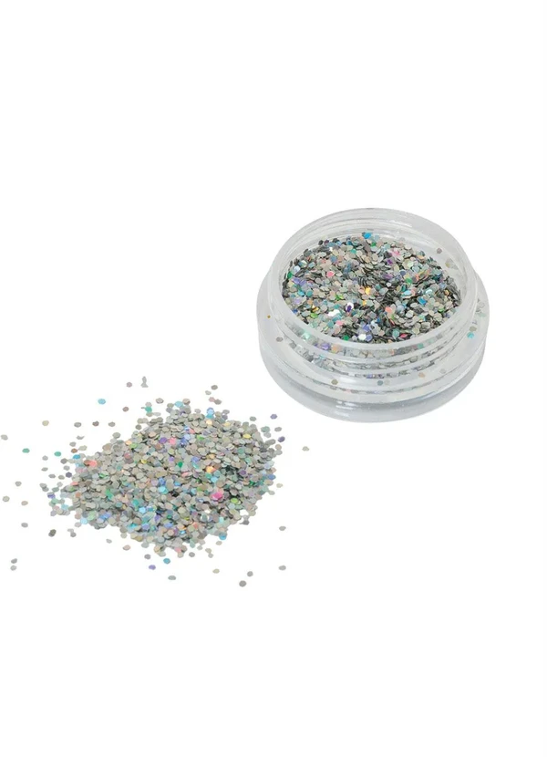 Lar e Lazer - Kit Glitters para Unhas Prata 2 Peças 2