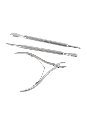 Mundo Lar - Kit Manicure Prata 3 Peças - MUNDO LAR