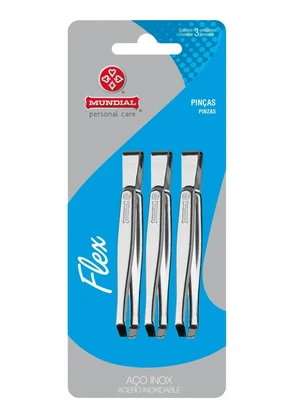 Mundial - Kit Pinças Flex Cinza 3 Peças - MUNDIAL