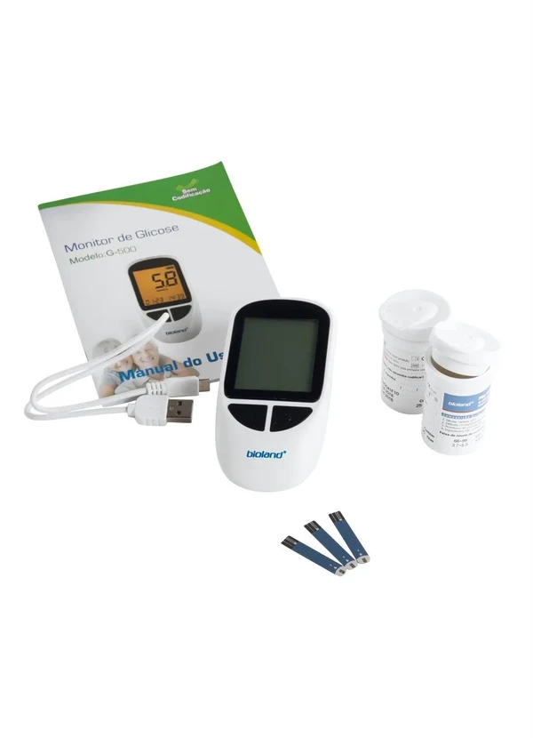 Bioland - Kit Medidor de Glicose Branco 25 Fitas 2
