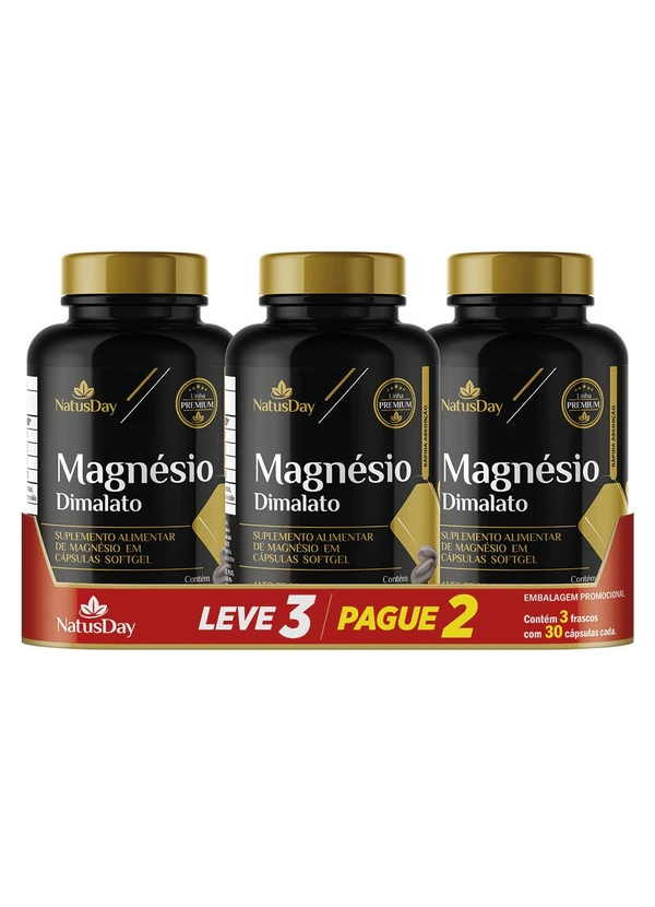 Lar e Lazer - Kit Magnésio Dimalato 3 Unidades