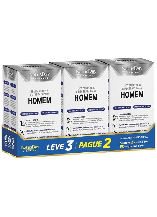 Lar e Lazer - Kit Polivitaminico para Homem 3 Unidades