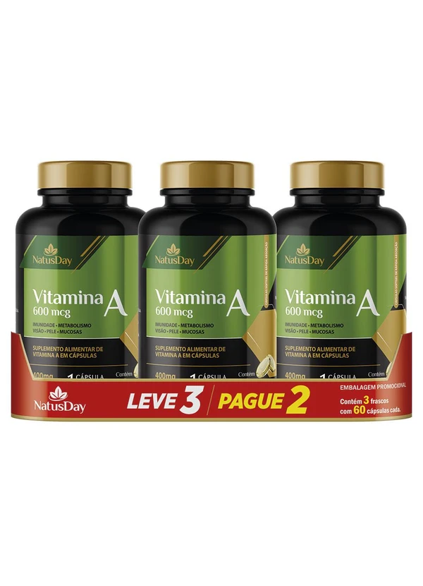 Lar e Lazer - Kit Vitamina a 600 Mcg 3 Unidades