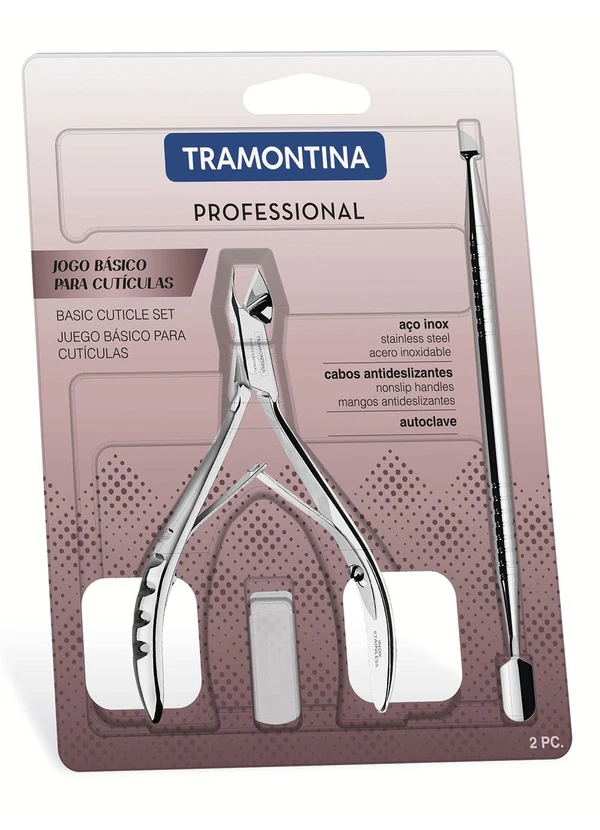 Tramontina - Jogo Básico para Cutícula em Aço Inox 2