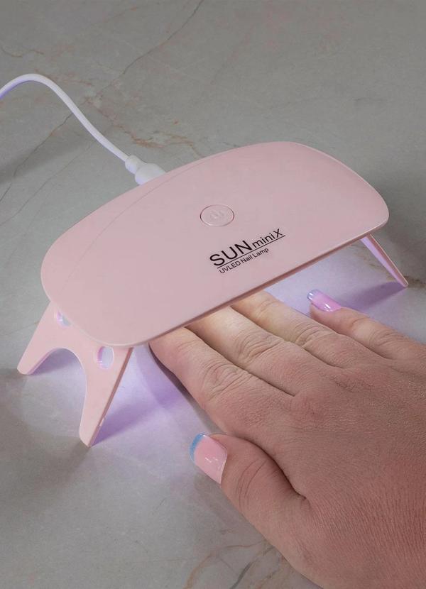 Mini Cabine Unhas Sun Uv Led (Rosa)