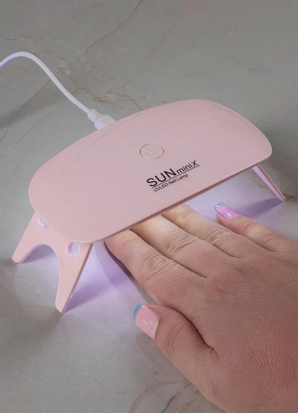 Mundo Lar - Mini Cabine Unhas Sun Uv Led Rosa