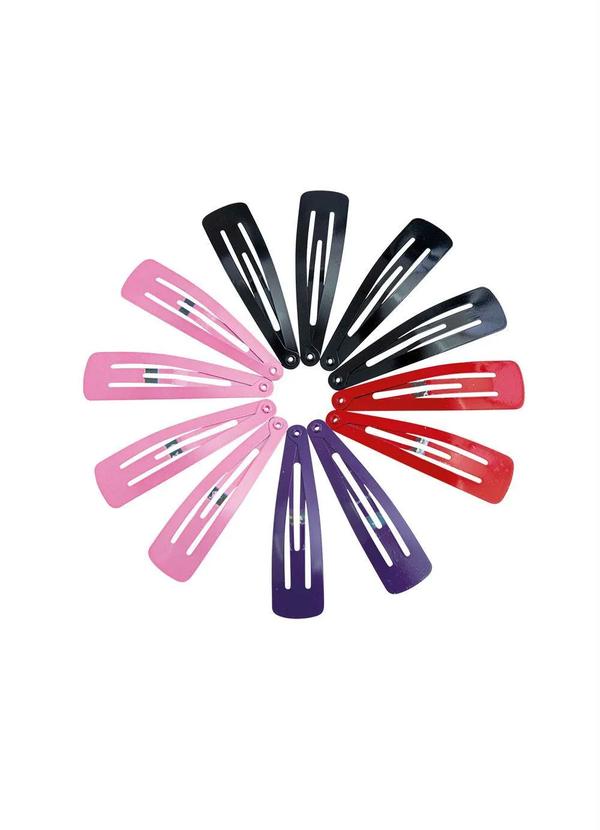 Lar e Lazer - Presilhas Tic Tac Coloridas 12 Peças