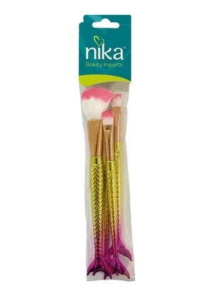 Lar e Lazer - Kit Pincéis Maquiagem Sereia 4 Peças - LAR E LAZER