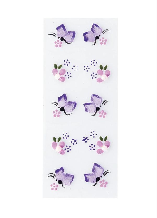 Lar e Lazer - Adesivo para Unhas Violeta 10 Peças