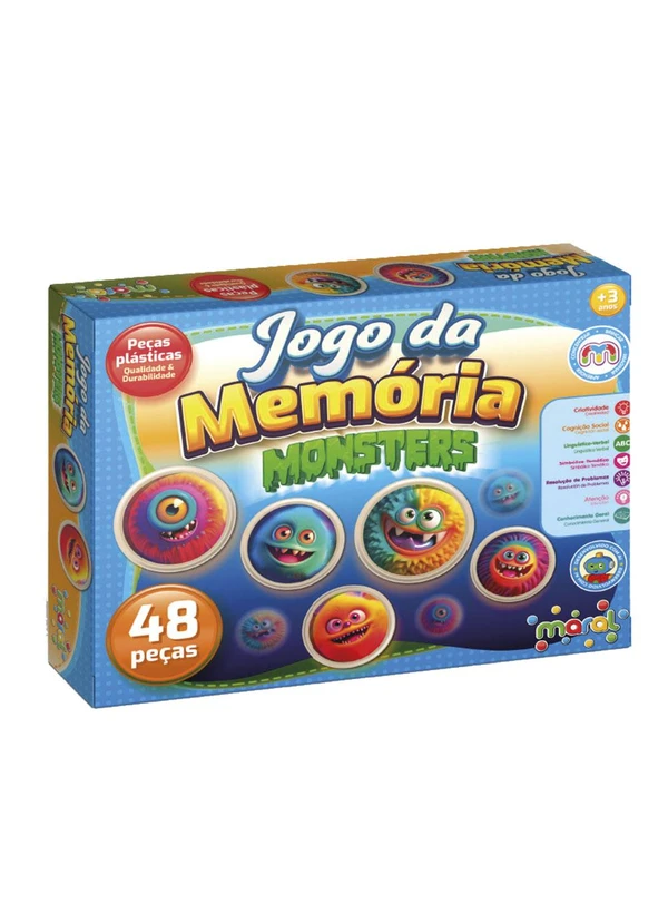 Lar e Lazer - Jogo da Memória Monsters Colorido 1
