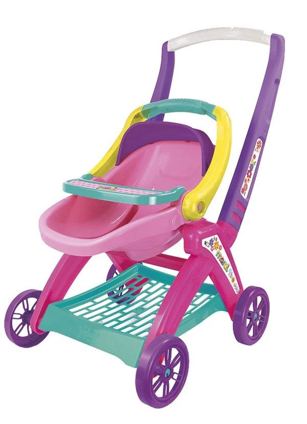 Lar e Lazer - Carrinho de Boneca Rosa