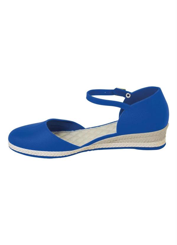 Perfecta - Sandália Azul Royal com Salto Anabela 3
