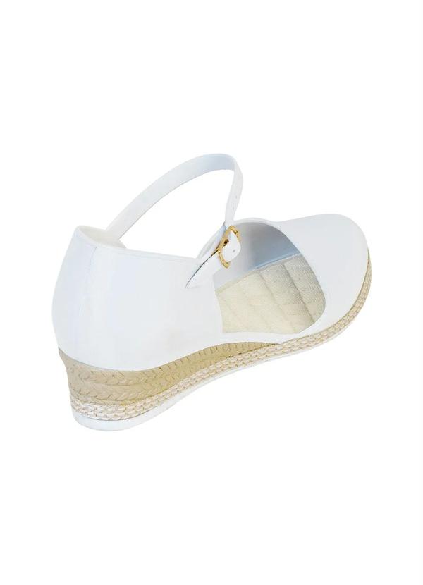 Outlet - Sandália Branca com Salto Anabela 2