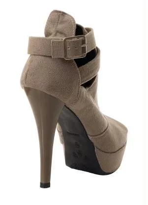 Perfecta - Ankle Boot Bege em Camurça - PERFECTA