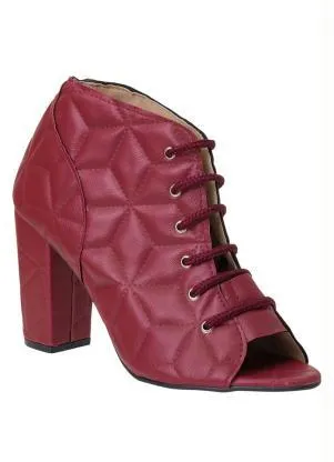 Perfecta - Ankle Boot Bordô em Sintético - PERFECTA