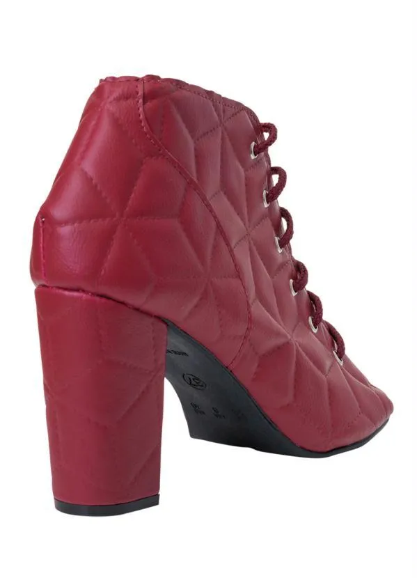 Perfecta - Ankle Boot Bordô em Sintético 2