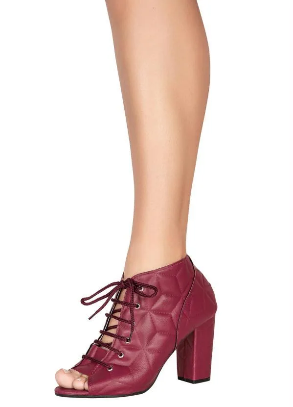 Perfecta - Ankle Boot Bordô em Sintético 5