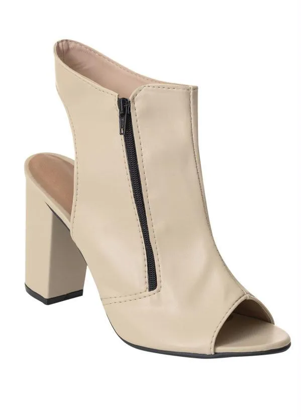 Perfecta - Ankle Boot Marfim em Sintético