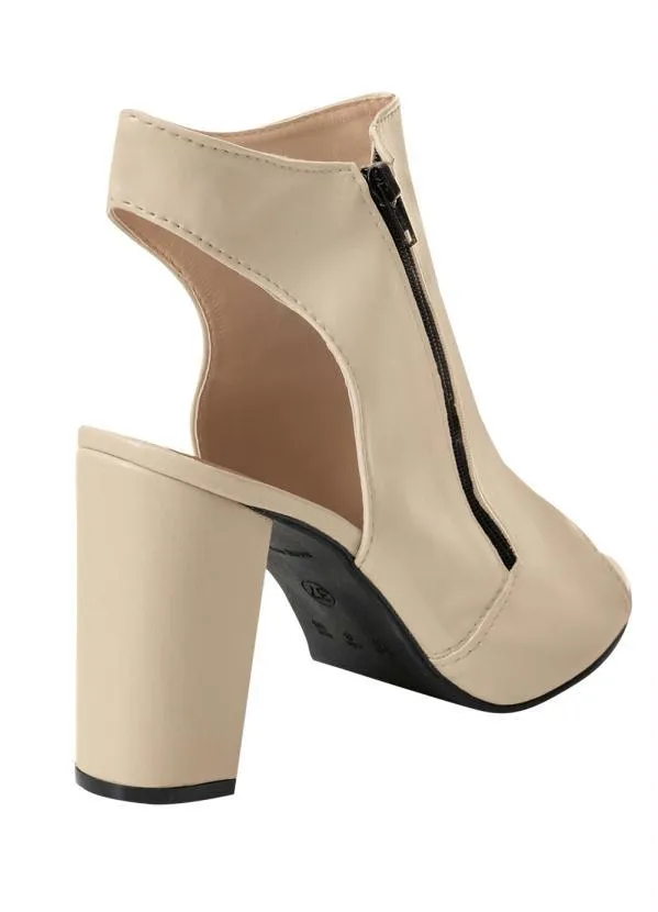 Perfecta - Ankle Boot Marfim em Sintético 2