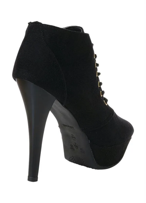 Perfecta - Ankle Boot Preto em Camurça 2