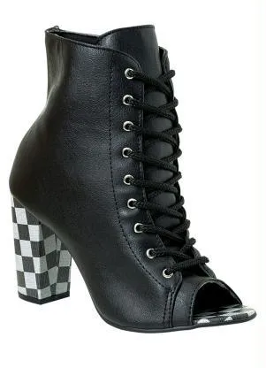 Perfecta - Ankle Boot Xadrez em Sintético - PERFECTA
