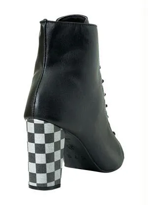 Perfecta - Ankle Boot Xadrez em Sintético - PERFECTA